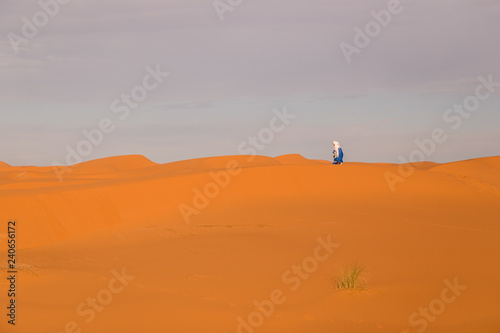 A Berber Man at the edge of the Sahara Desert  Erg Chebbi  near Merzouga