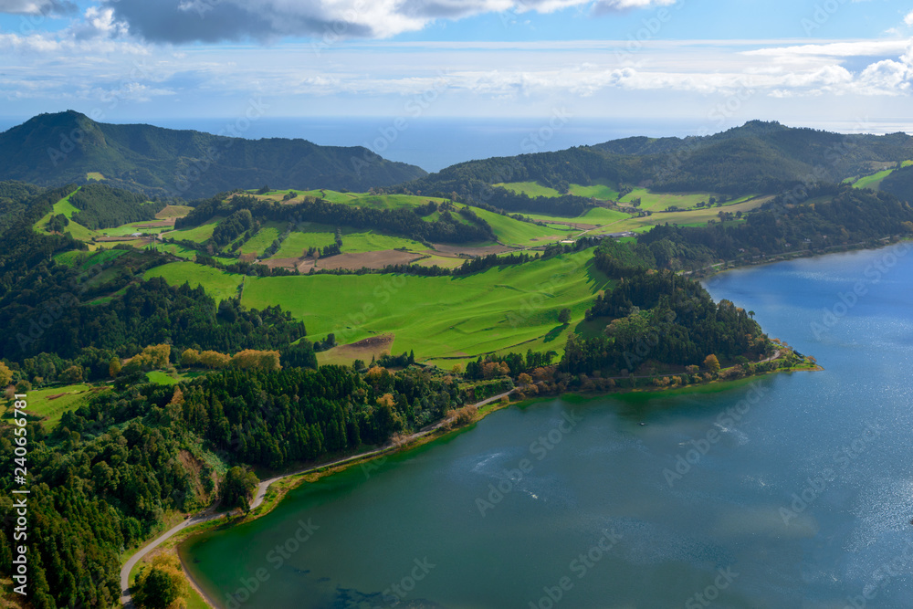 Beautiful View over Furnas Lake, Azores