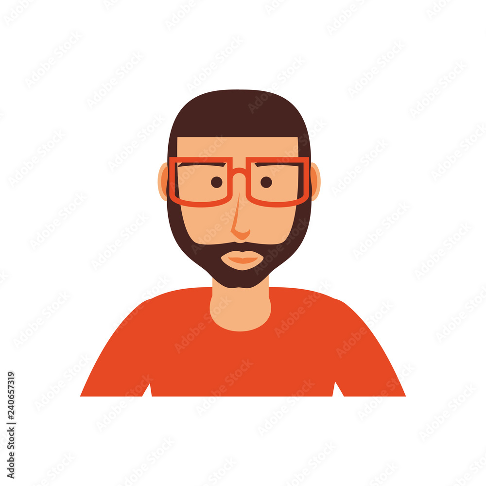 man with eyeglasses and beard avatar character man with eyeglasses and beard avatar character