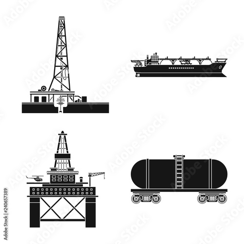 Isolated object of oil and gas logo. Set of oil and petrol stock symbol for web.