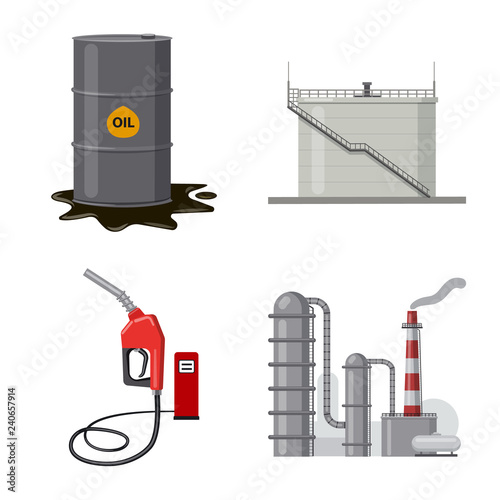 Vector illustration of oil and gas logo. Set of oil and petrol stock symbol for web.