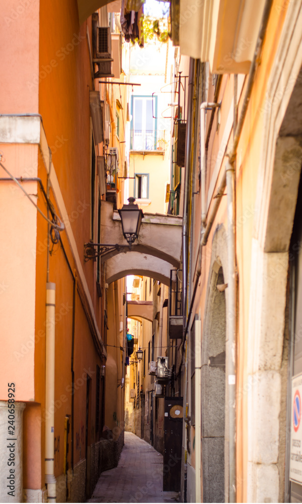 narrow street in salerno 