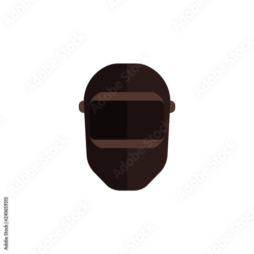 Vector balaclava icon. Snowboarding or mountain skiing protective wear. Sign of terrorist, robber or criminal person hidding face. Military workers equipment, isolated illustration