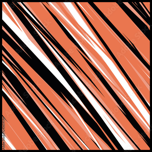 Scarf and bandanna design. Fashionable coral color. Geometric print. Vector illustration