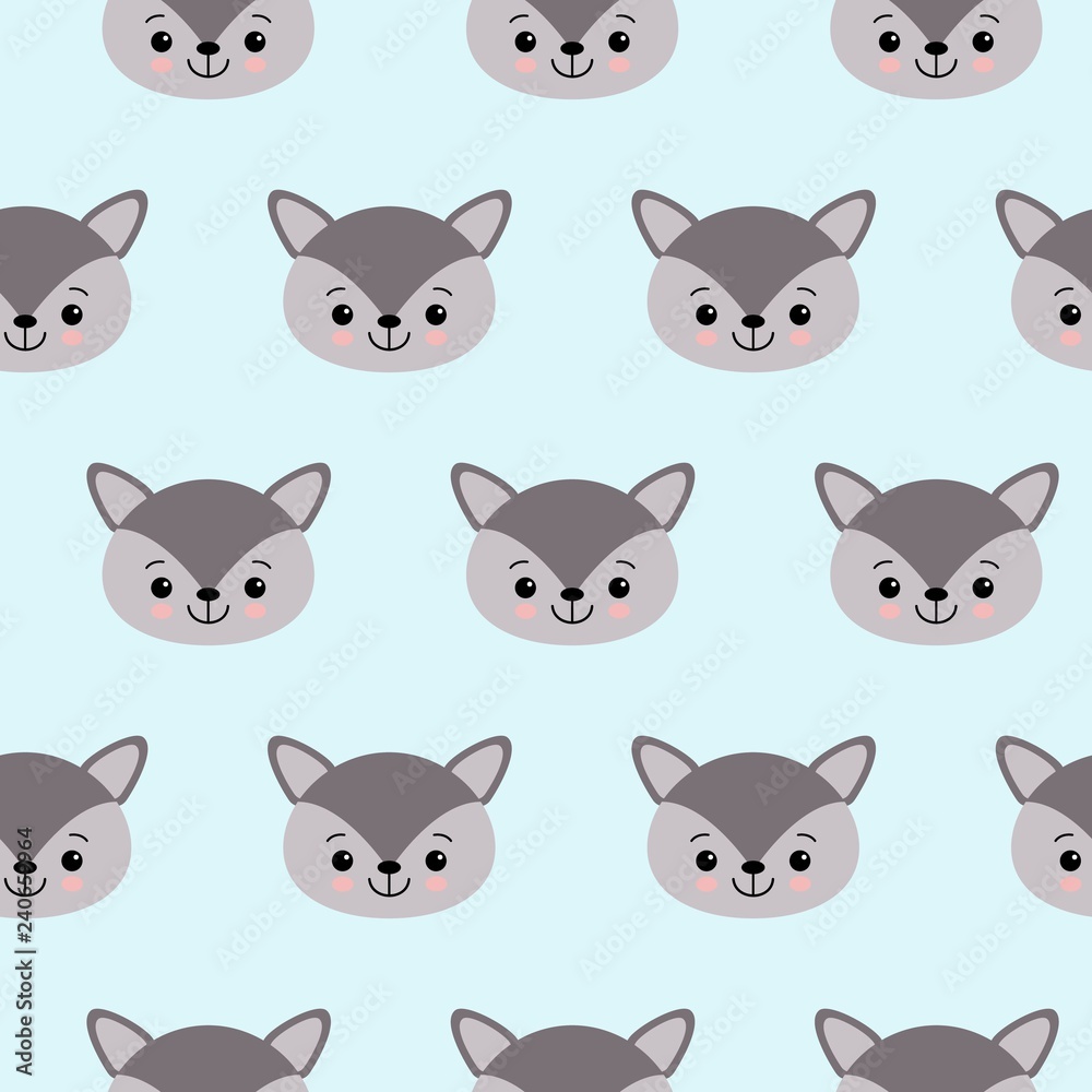 Cute kids wolf pattern for girls and boys. Cute kids wolf pattern for girls and boys.