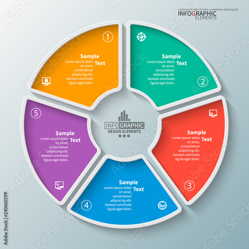 Abstract 3D Paper Infographics. Business template .Vector illustration