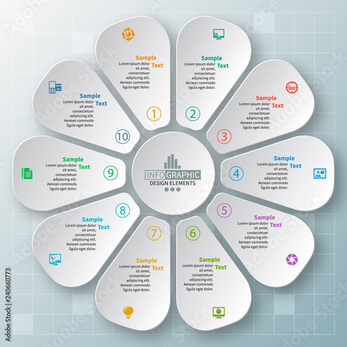 Abstract 3D Paper Infographics. Business template .Vector illustration