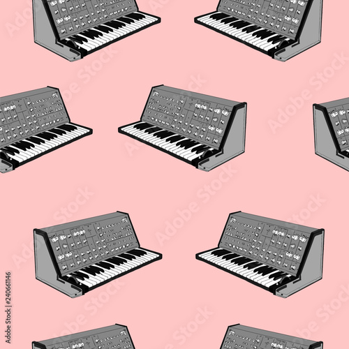 Seamless pattern with synth