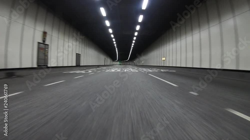 Driving through Limehouse Tunnel, London