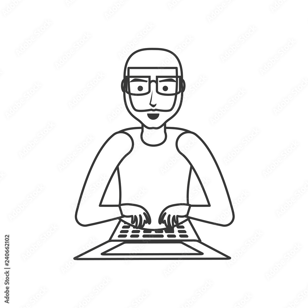 young man with laptop computer young man with laptop computer