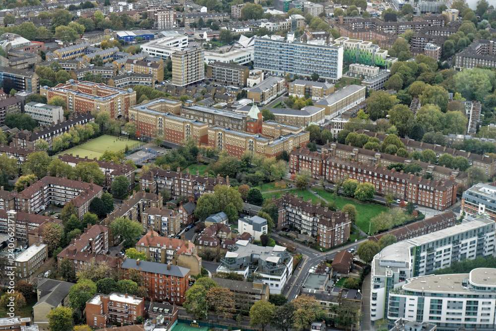 Aerial view of Southwark district - London, UK