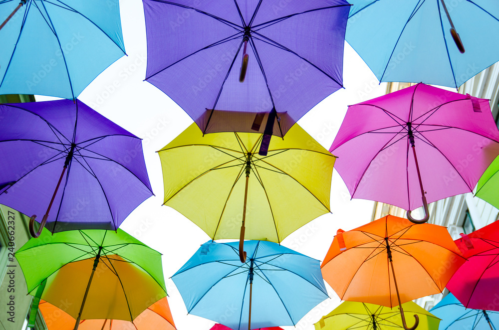Obraz premium colorful umbrellas on a background