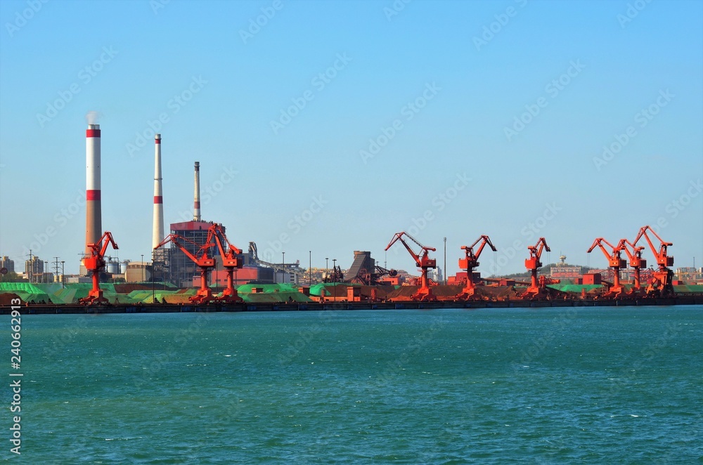 Port in Qingdao - waiting for ship