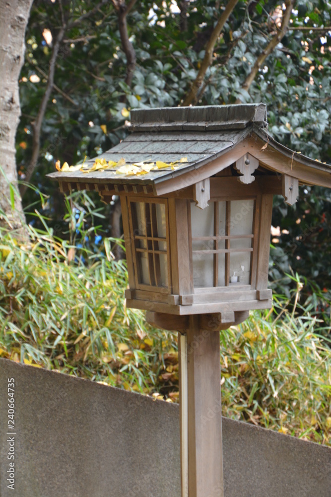 Lantern in the Japanese shinto shrine Lantern in the Japanese shinto shrine