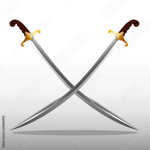 Vectoral Ottoman Turkish sword. It is almost in classic form.