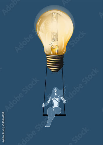 Young woman on a swing