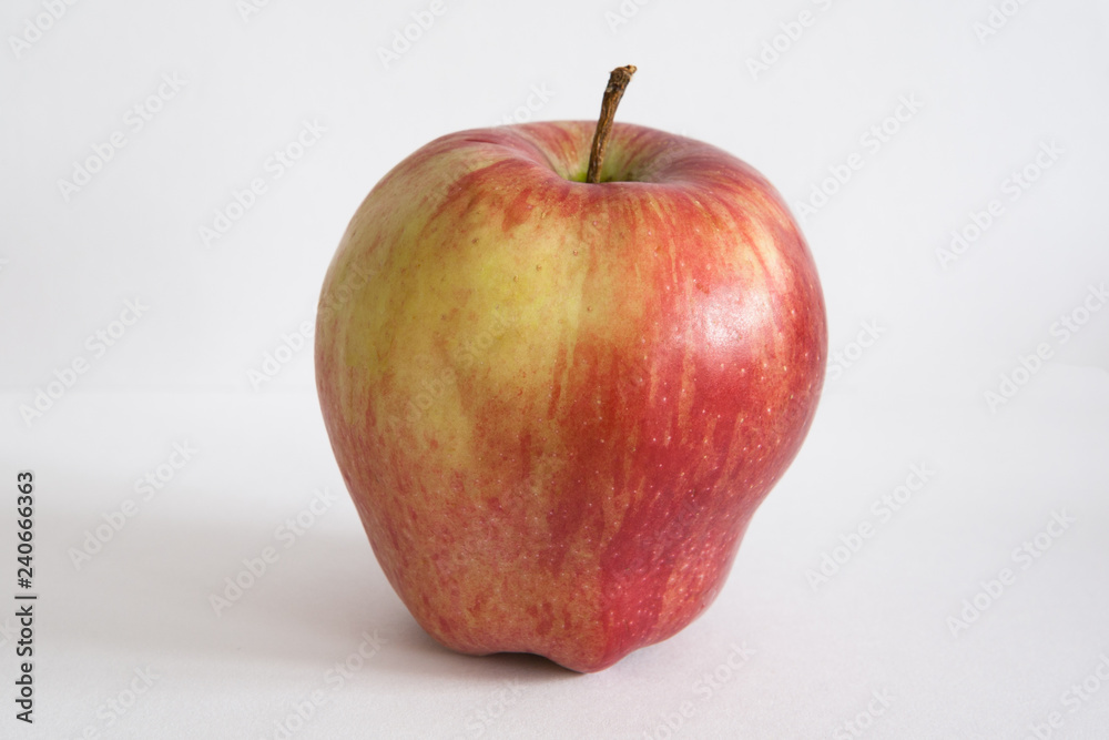 Healthy fruit red apple on white background