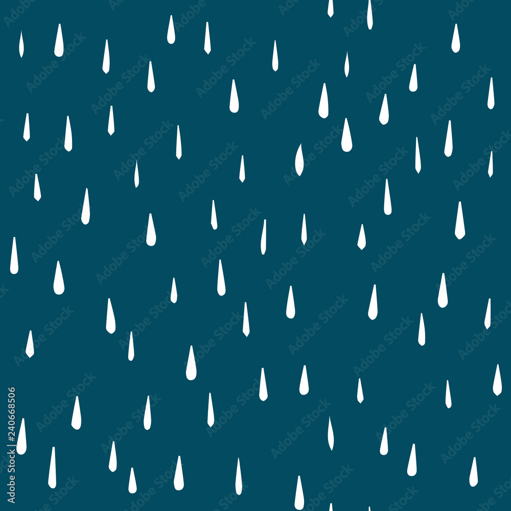 rain drops doodles pattern