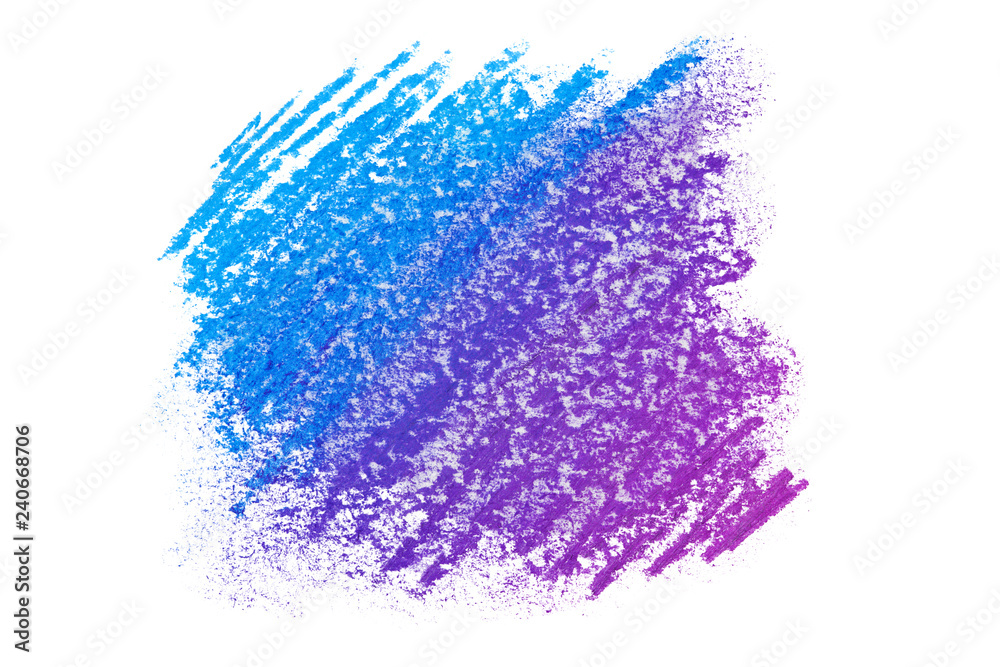 detailed backdrop with crayon scribble texture texture texture pastels, crayons pencils on paper. purple blue strokes.. Abstract stain isolated on white background