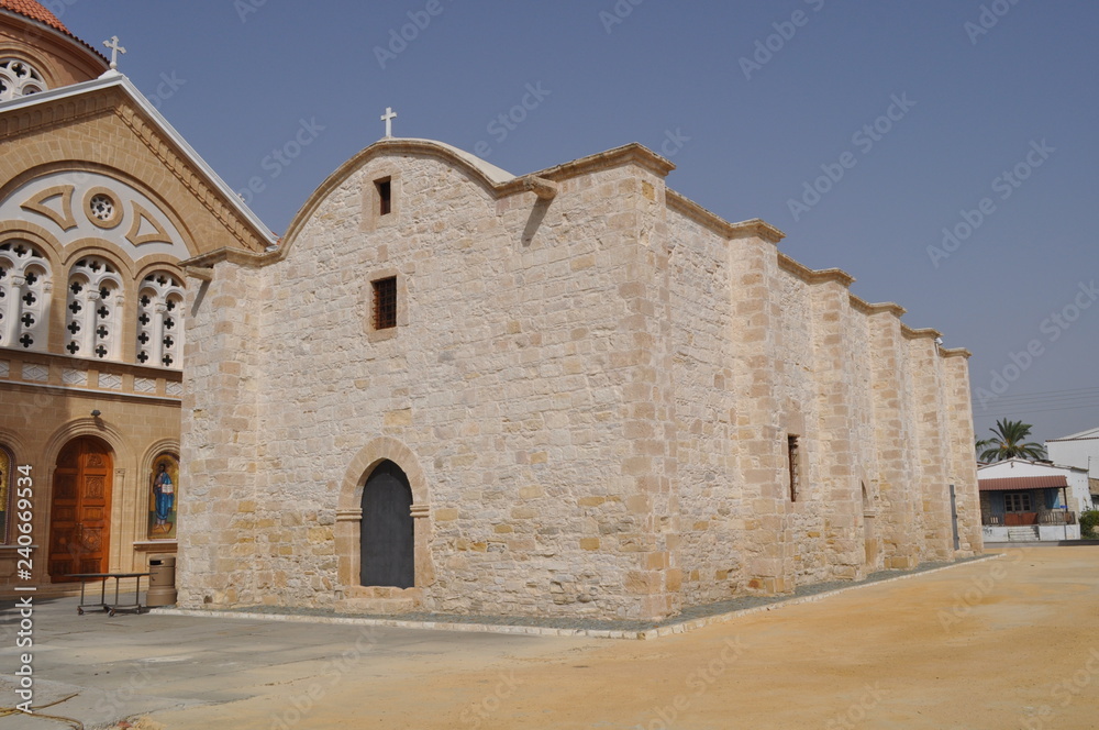 The beautiful Orthodox Old Church of Chryseleousa Panagia in Cyprus