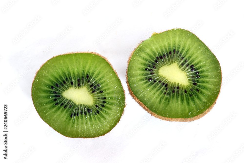 Fototapeta premium cut kiwi on white background