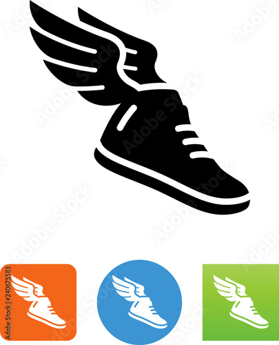 Athletic Shoe With Wings Icon - Illustration