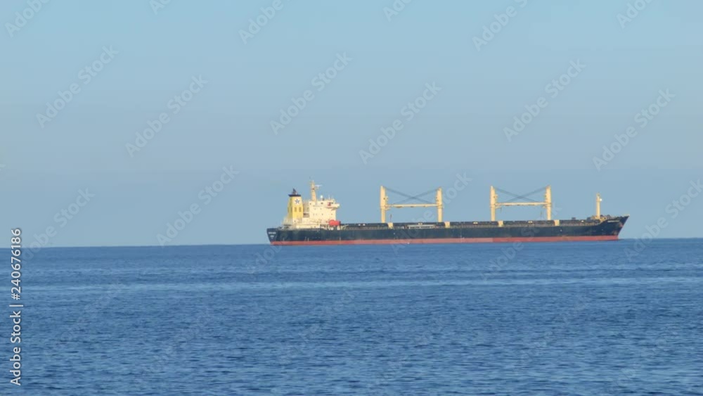 4K high-speed record of Cargo ship sailing on the black sea 4K high-speed record of Cargo ship sailing on the black sea