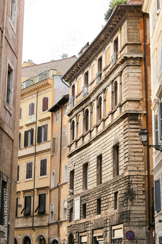 Facade of a Building in Rome  Italy