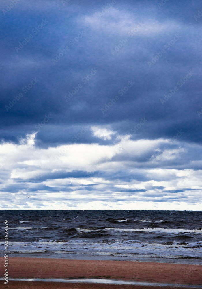 Cold autumn Baltic sea - Poland, Swinujscie