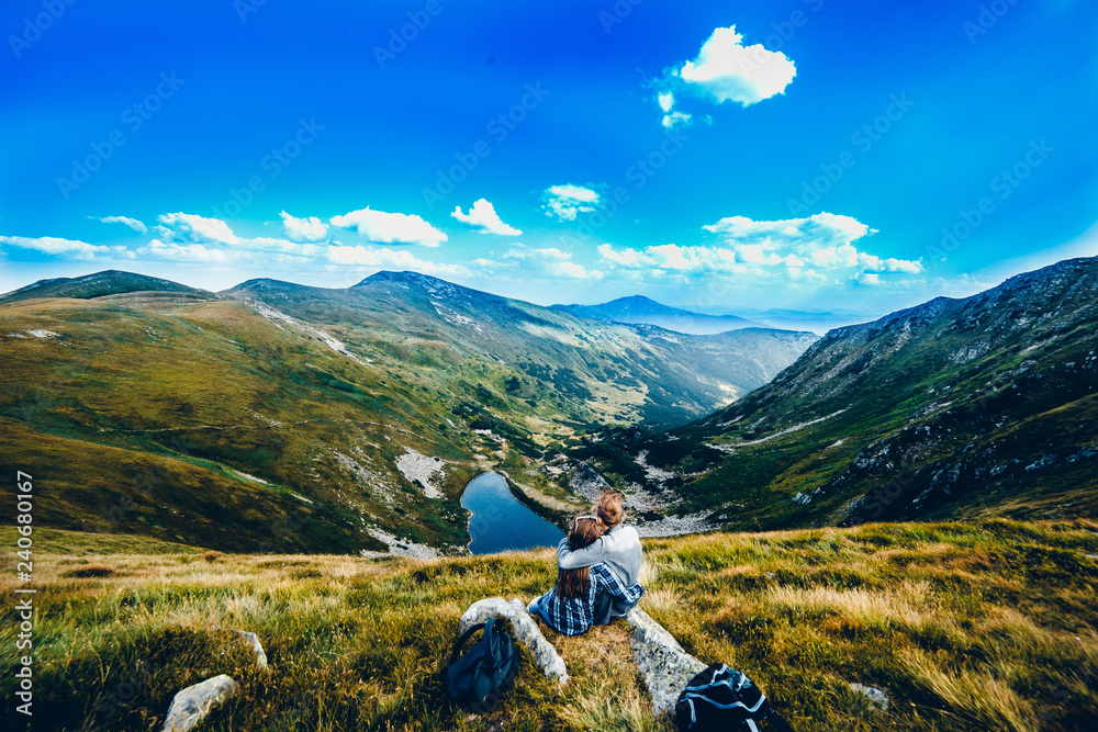 Fototapeta premium hiker in mountains