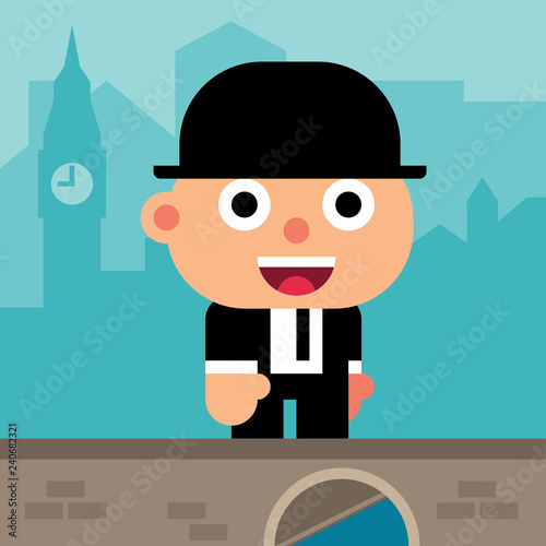 set of funny cartoon manager