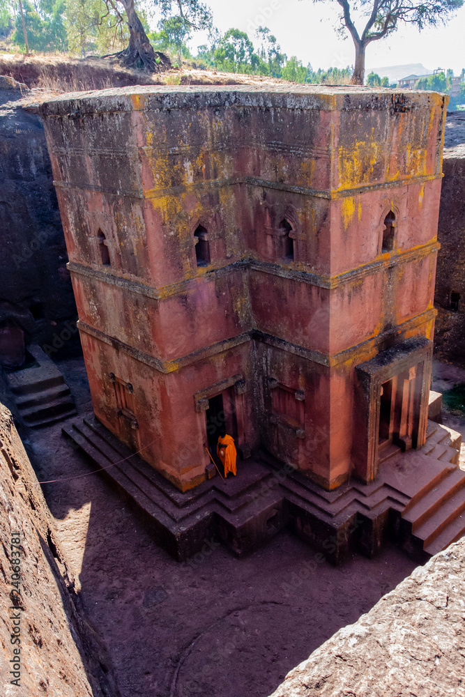rock hewn church of Sint George in Lalibela in Ethiopia rock hewn church of Sint George in Lalibela in Ethiopia