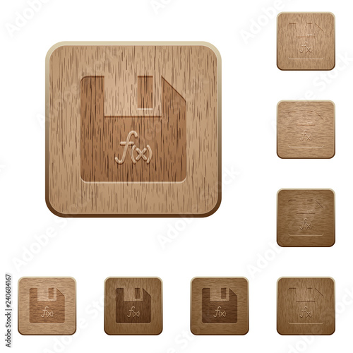 File functions wooden buttons