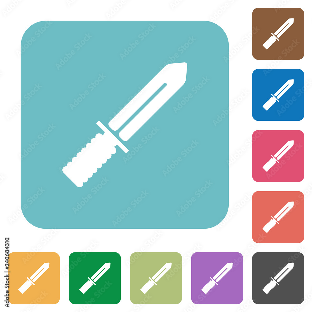 Knife rounded square flat icons Knife rounded square flat icons