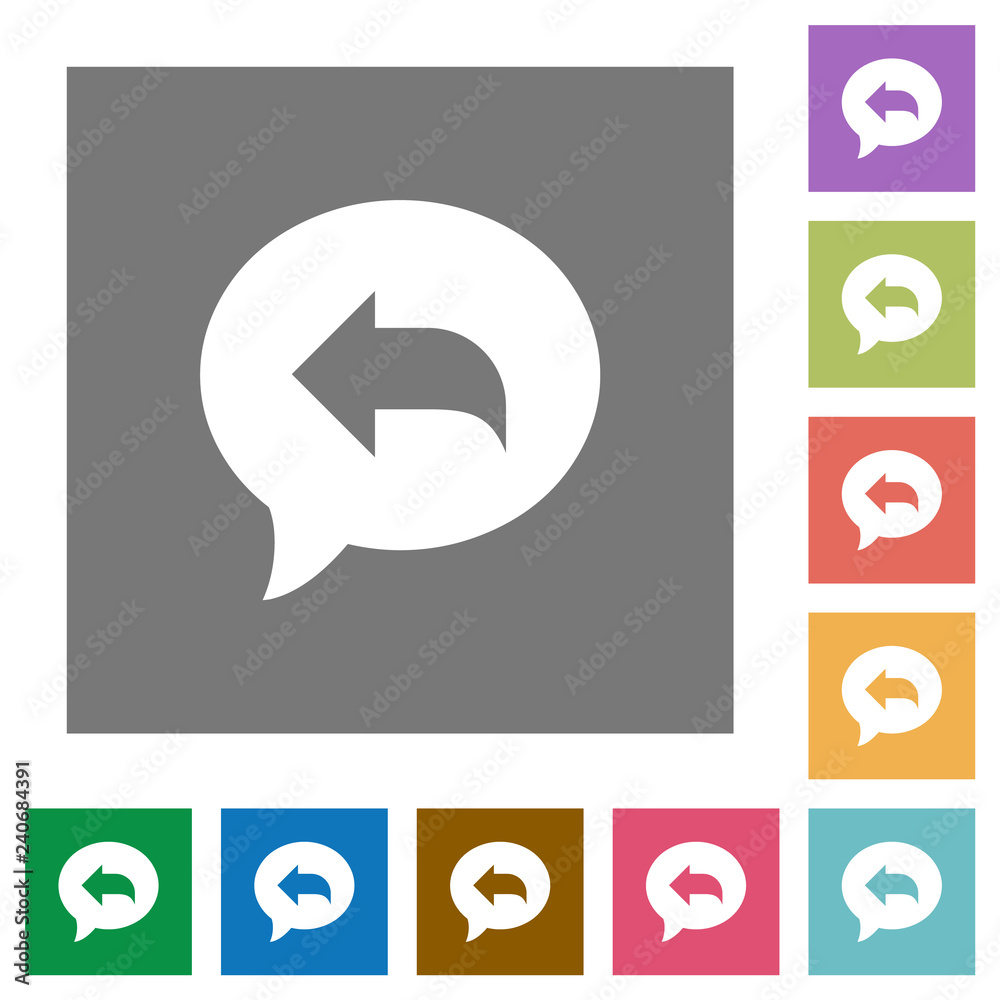 Reply message square flat icons Reply message square flat icons