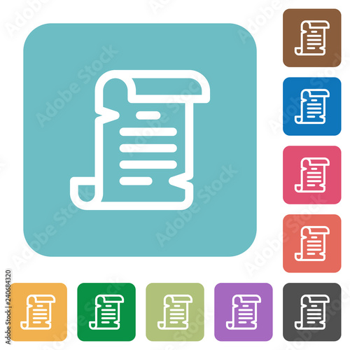 Paper scroll rounded square flat icons