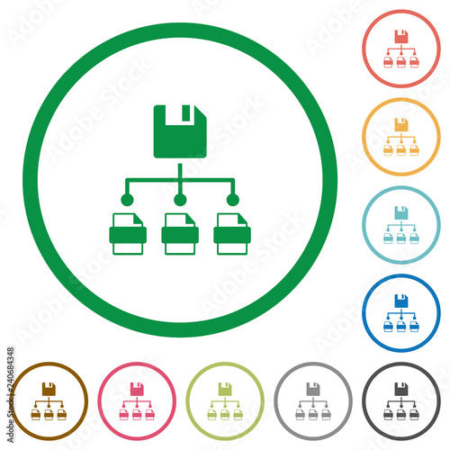 Save file as multiple format flat icons with outlines