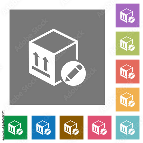 Package edit square flat icons