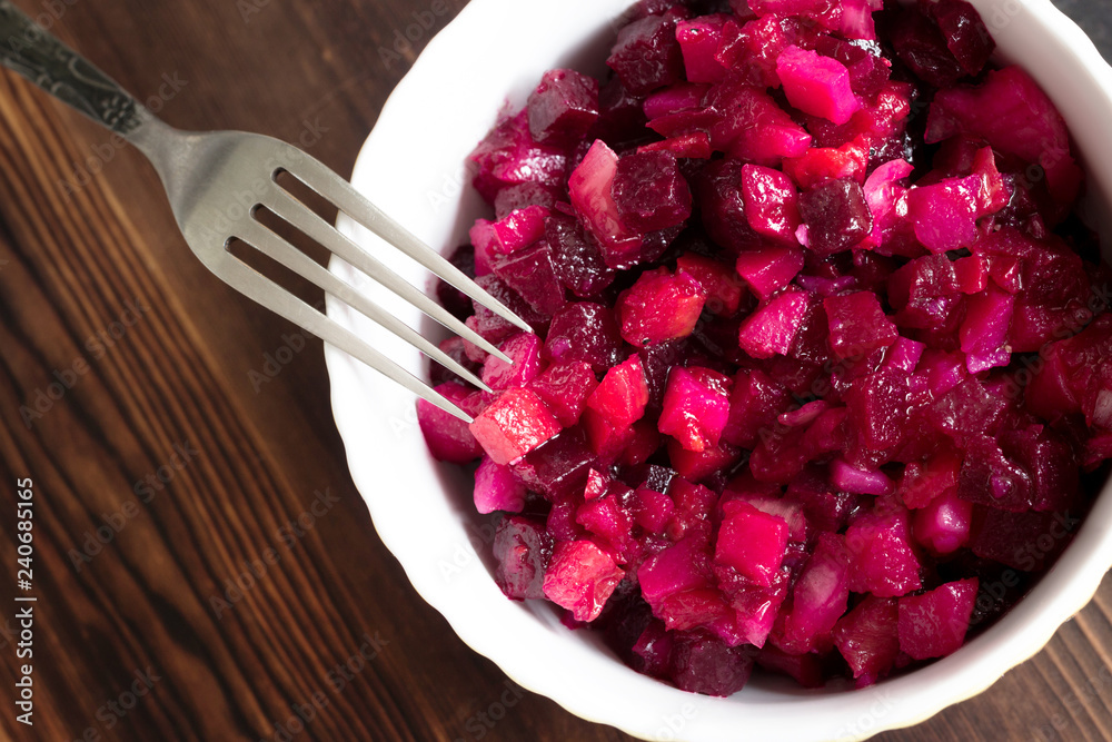 Vinaigrette, russian salad in a bowl. Vinaigrette, russian salad in a bowl.