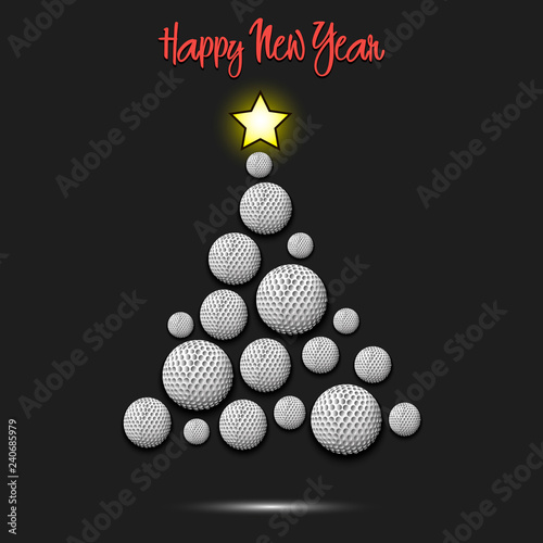 Christmas tree from golf balls