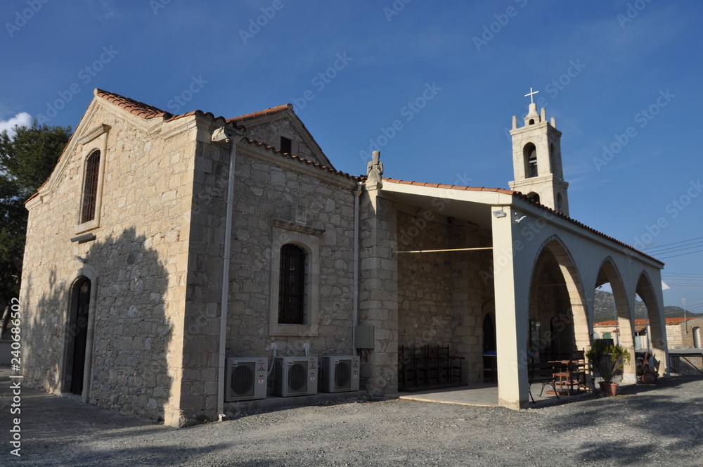The beautiful Orthodox Old Church of Panagias Xryseleousas in Cyprus