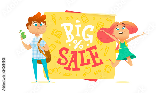 Big sale poster for school theme.