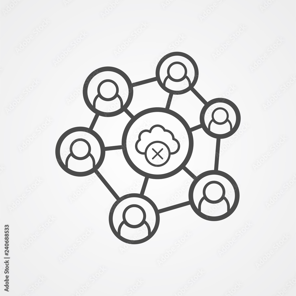 Cloud network vector icon sign symbol Cloud network vector icon sign symbol