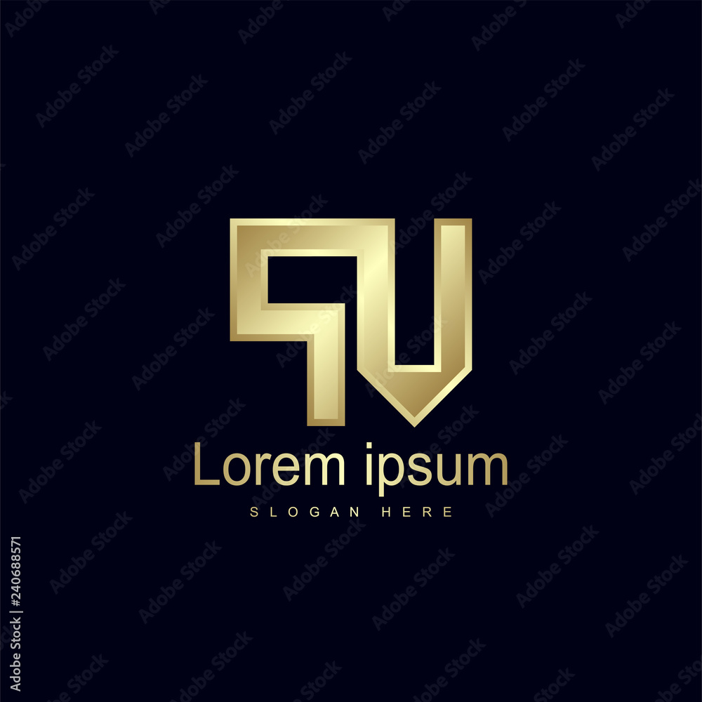 Initial Letter PV Logo Template Vector Design