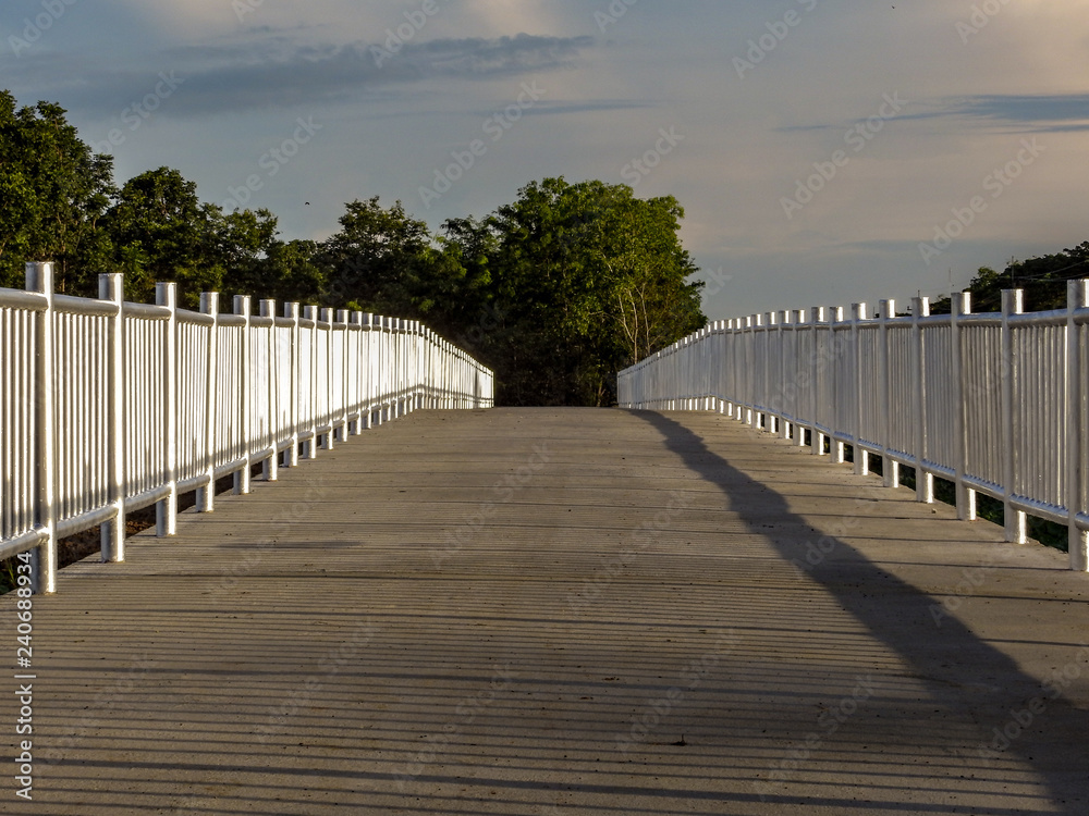 Long white bridge