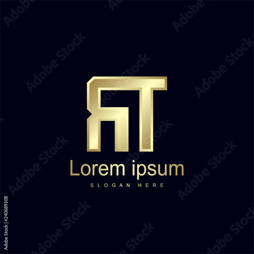 Initial Letter RT Logo Template Vector Design