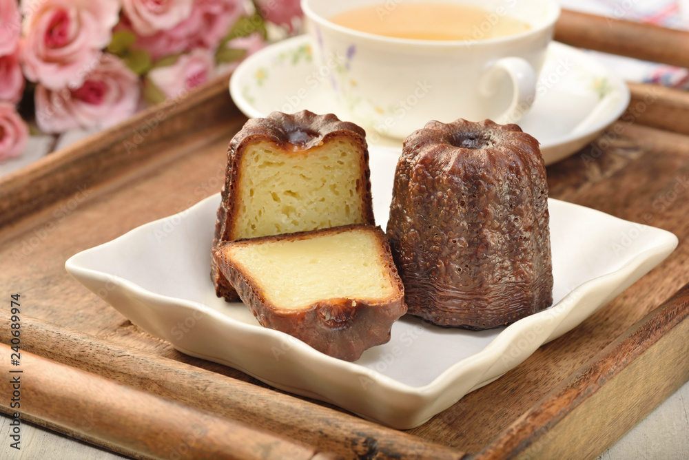 Canele cake - traditional French sweet dessert 