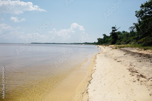 Looking Down The Beach On The Bay.