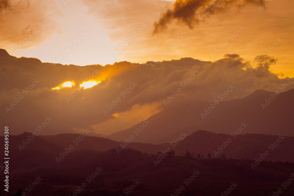mountain and sunrise landscape nature background