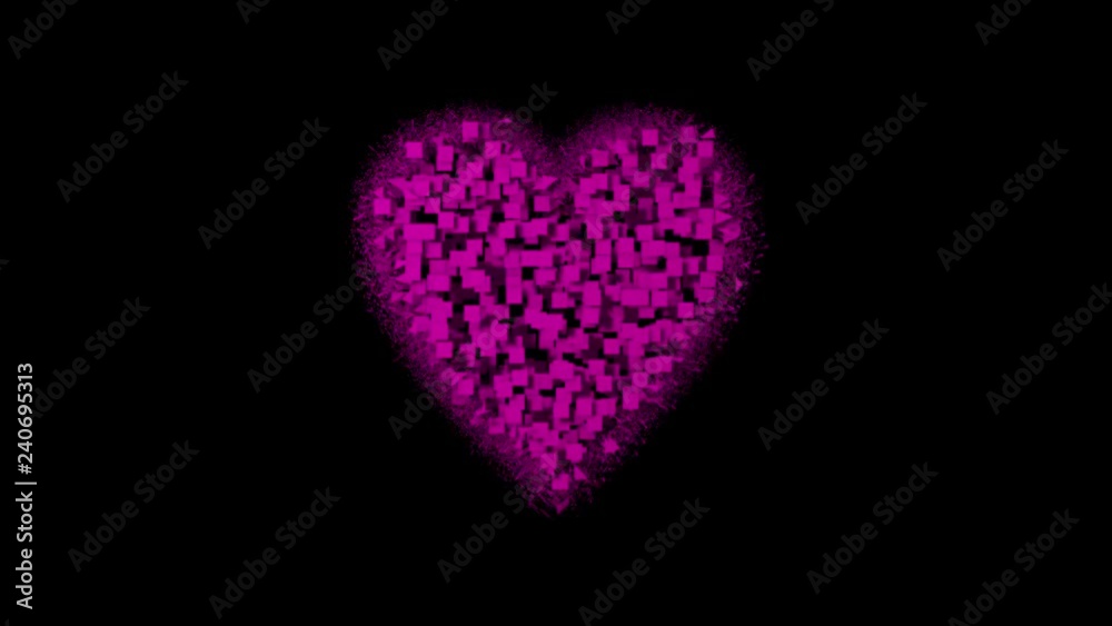 3D animation of glittering luxury beating heart. Looped with alpha channel. 3D animation of glittering luxury beating heart. Looped with alpha channel.